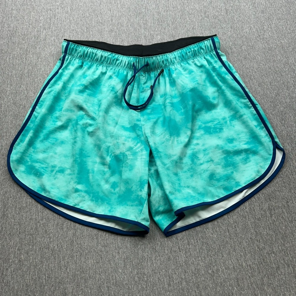 Chubbies Brief Lined Drawstring Shorts Mens Large 5.5" Inseam Green Blue Beach